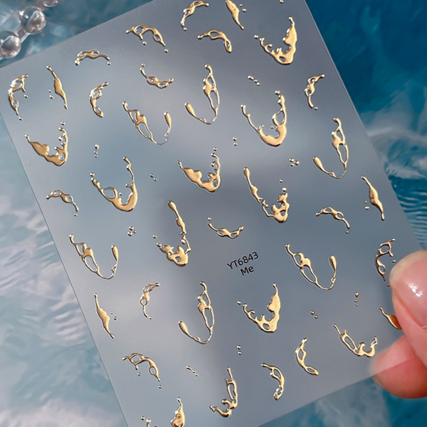 Gold Foil Water Splash 5D Nail - Freshwater Line recension och pris