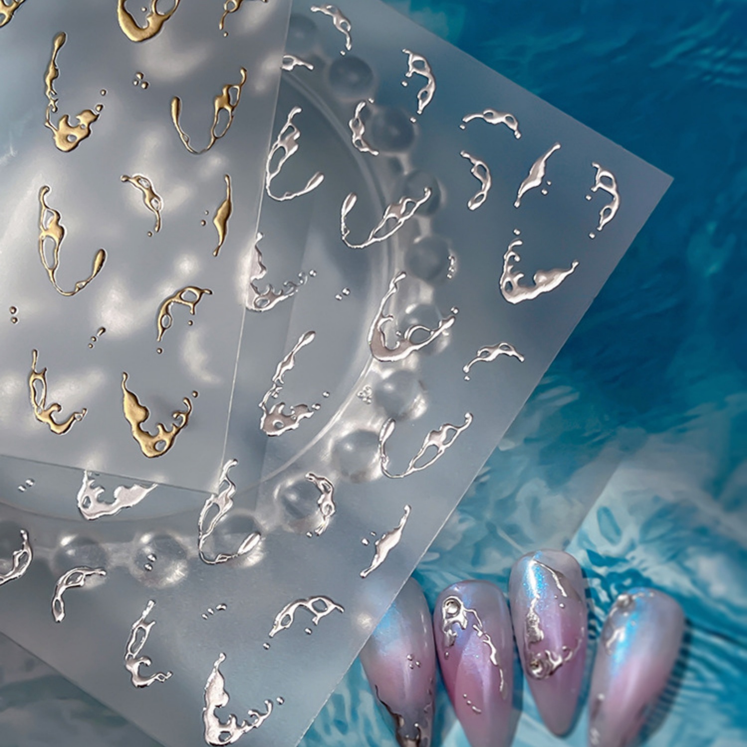 Gold Foil Water Splash 5D Nail - Freshwater Line recension och pris