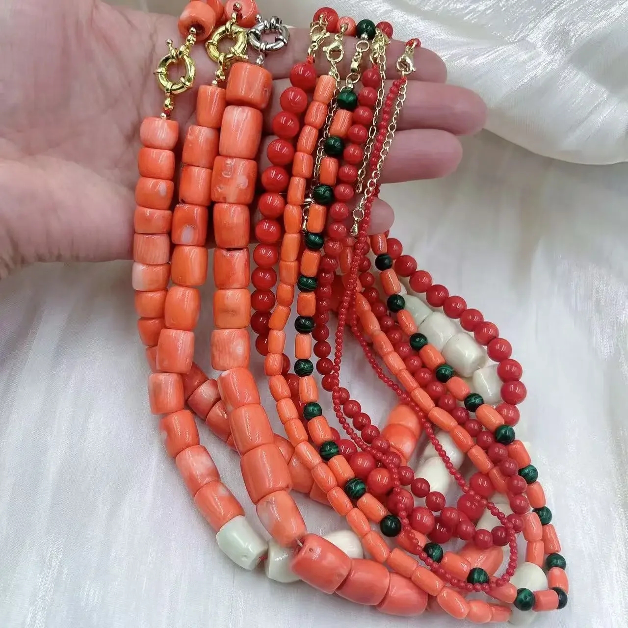 Orange Red Vintage Round Natur - Freshwater Line recension och pris