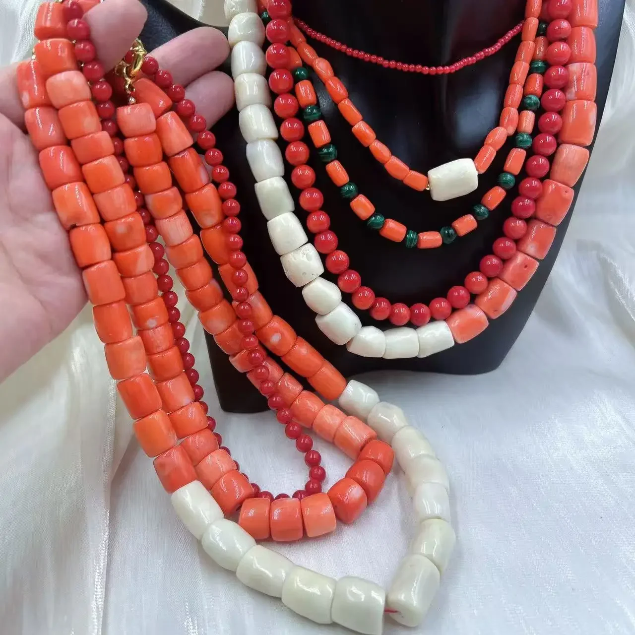Orange Red Vintage Round Natur - Freshwater Line recension och pris